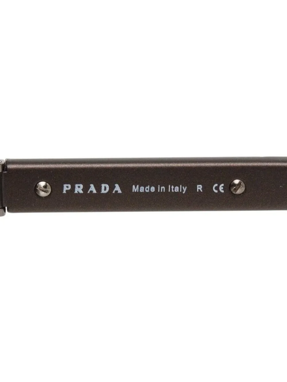 Prada Logo Sunglasses Brown Silver Acetate Metal Eyewear